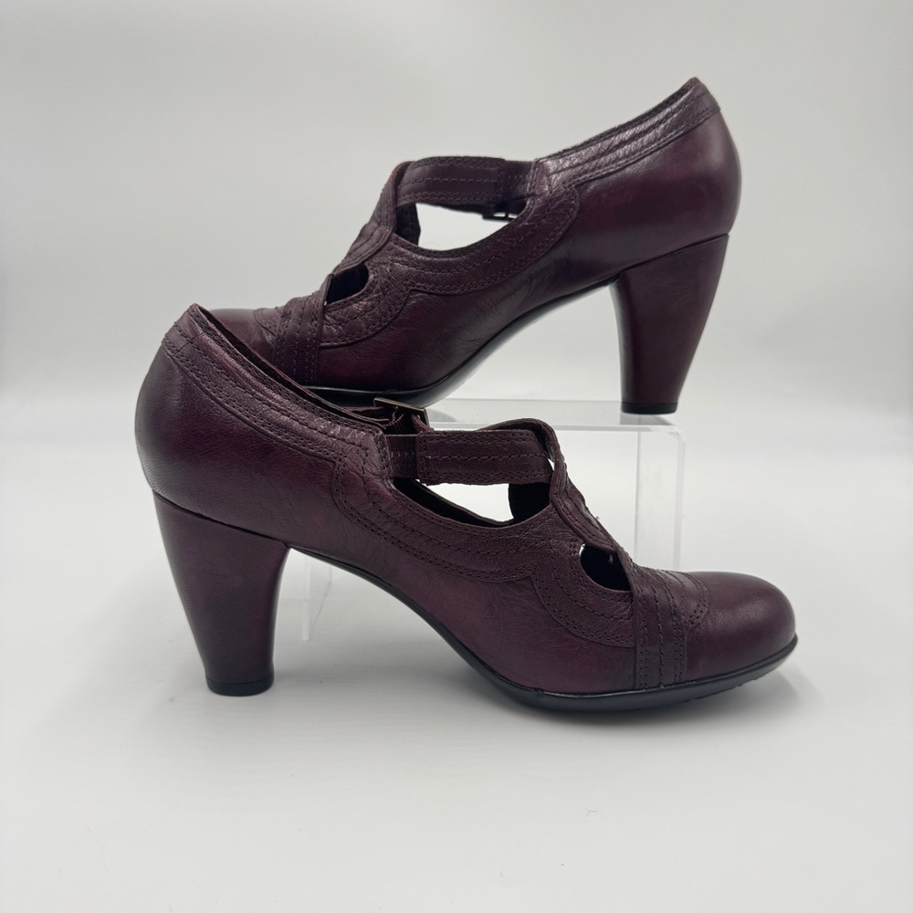 Indigo By Clarks Vintage Retro Leather Y2K Heels Plum Size 9m Rare - Picture 2 of 12